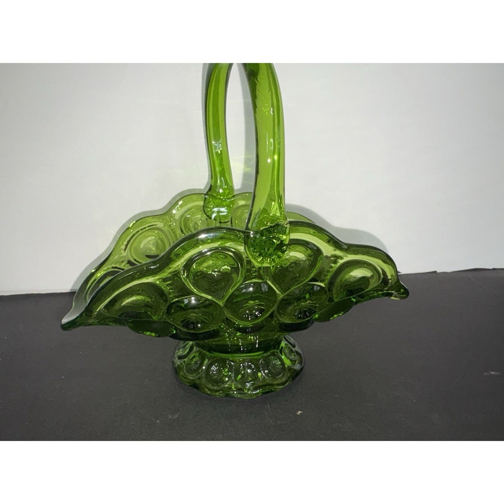 LE Smith Moon & Star Decorative Basket in Lime Green Pedestal Centerpiece 8x9" - Picture 4 of 12
